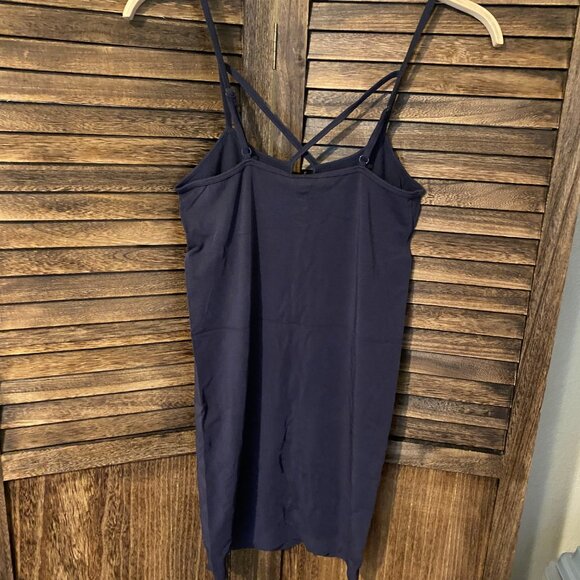 C'est Moi Bamboo Cross Front Cami Slip Dress Charcoal - Picture 2 of 4